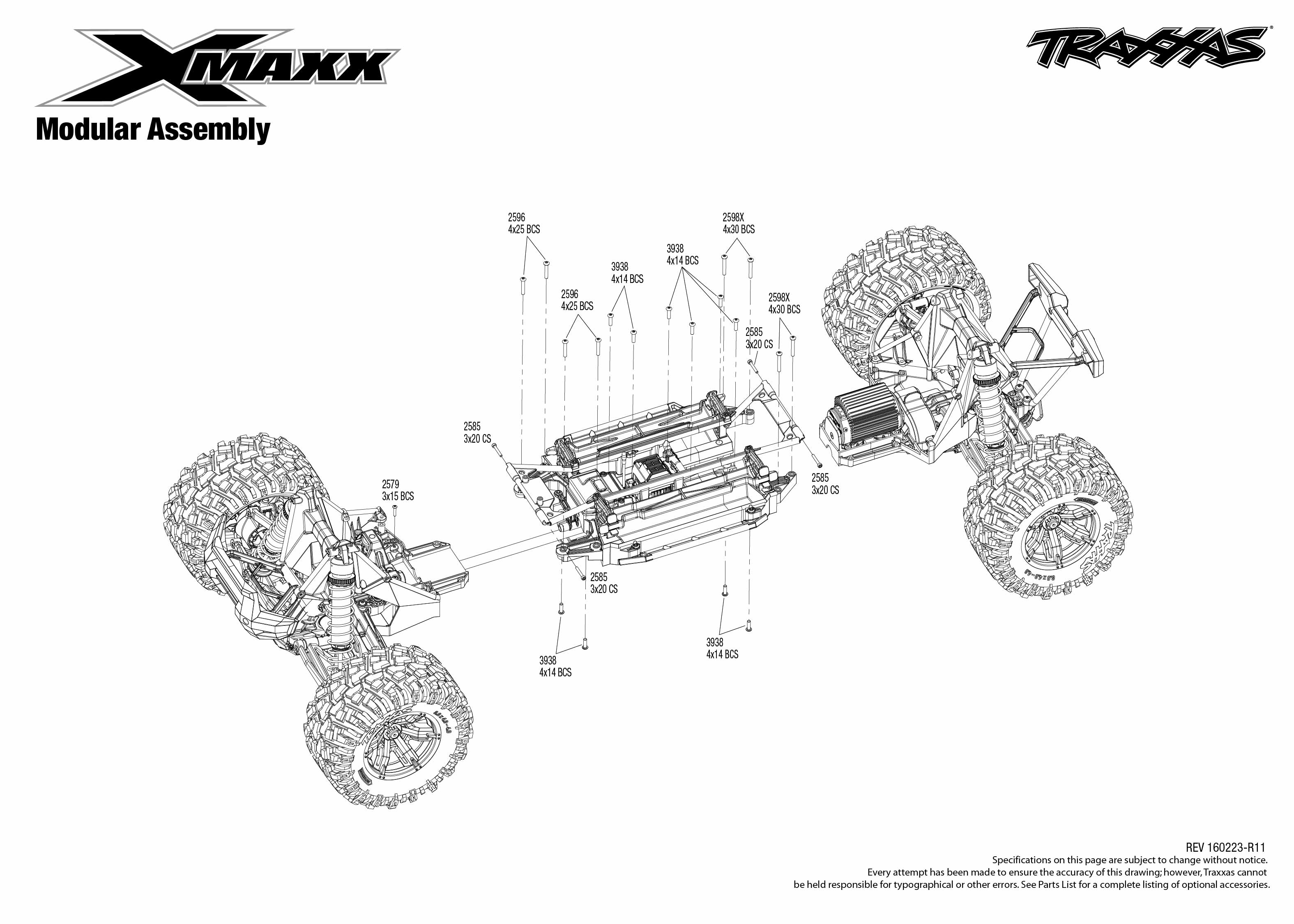 TRA77076-4 Схема общая и запчасти X-MAXX 1:5 4WD Brushless TQi Ready to Blu...