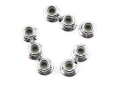 TRAXXAS запчасти Nuts, 4mm flanged nylon locking (steel, serrated) (8)