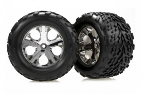 TRAXXAS запчасти Tires &amp; wheels, assembled, glued (2.8&#039;&#039;) (All-Star chrome wheels, Talon tires, foam in