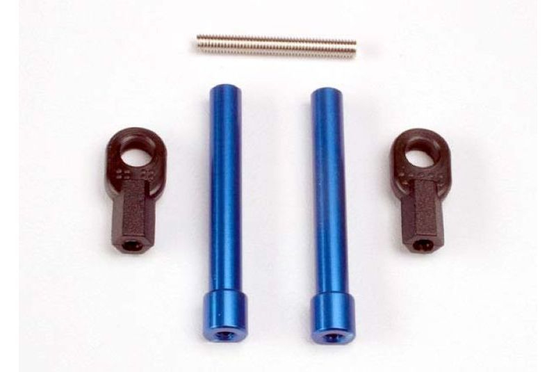 Запчасти для радиоуправляемых моделей Traxxas TRAXXAS Bellcrank posts, aluminum (2): steering link threaded rod (3x25mm): long rod ends (2)