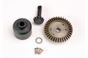 TRAXXAS запчасти Ring gear, 37-T: 13-T pinion: diff carrier:6x10x0.5mm PTFE-coated washer (1): 2x8mm countersunk mach
