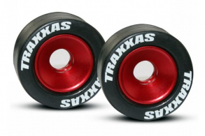 TRAXXAS запчасти Wheels, aluminum (red-anodized) (2): 5x8mm ball bearings (4): axles (2): rubber tires (2)