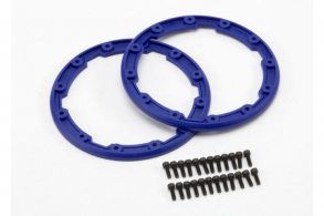 TRAXXAS запчасти Sidewall protector, beadlock style (blue) (2): 2.5x8mm CS (24) (for use with Geode wheels)