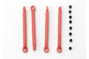 TRAXXAS запчасти Push rod (molded composite) (red) (4): hollow balls (8)