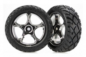 TRAXXAS запчасти Tires &amp; wheels, assembled (Tracer 2.2&#039;&#039; chrome wheels, Anaconda 2.2&#039;&#039; tires 