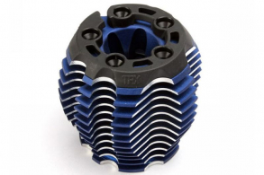 TRAXXAS запчасти Cooling head, PowerTune (machined aluminum, blue-anodized) (TRX 3.3), head protector (1), 3x6mm CCS 