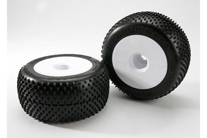 Колеса в сборе TRAXXAS Tires & wheels, assembled, glued (white dished 3.8'' wheels, Response Pro tires, foam