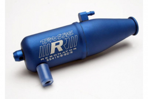TRAXXAS запчасти Tuned pipe, Resonator, R.O.A.R. legal, blue-anodized (aluminum, single chamber) (fits Jato, N. Rustl