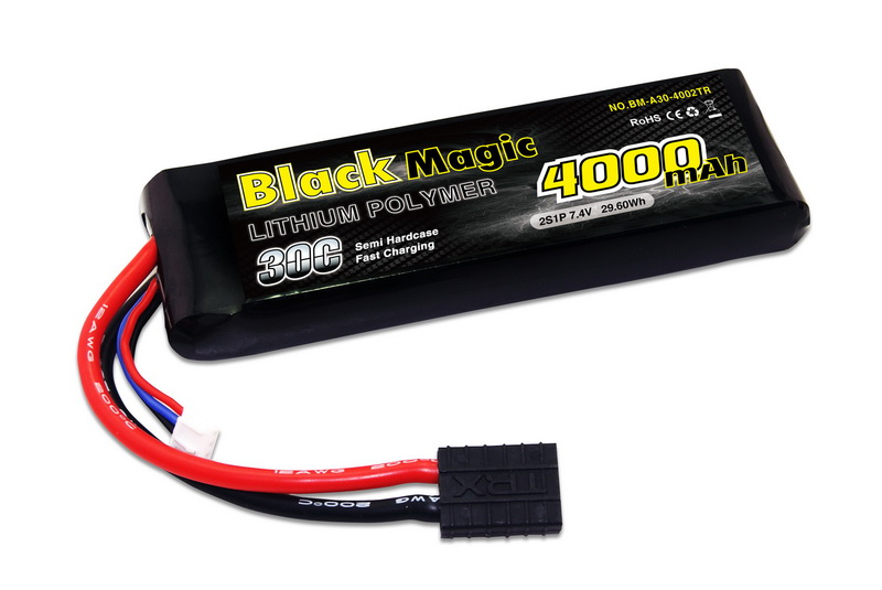 Аккумулятор Black Magic LiPo 7,4В(2S) 4000mAh 30C Soft Case Traxxas plug for TRAXXAS