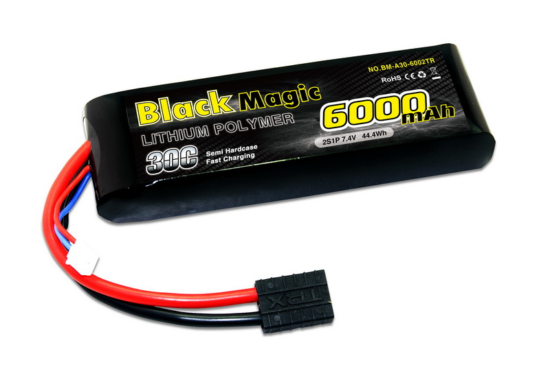 Аккумулятор Black Magic LiPo 7,4В(2S) 6000mAh 30C Soft Case Traxxas plug for TRAXXAS