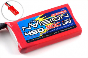 nVision Li-Po 7.4V(2s) 450mAh 30C 7.4V JST BEC plug Soft Case