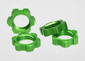 TRAXXAS запчасти Wheel nuts, splined, 17mm (green-anodized) (4)