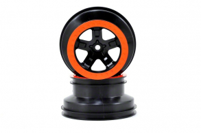 TRAXXAS запчасти Wheels, SCT black, orange beadlock style, dual profile (2.2&#039;&#039; outer 3.0&#039;&#039; inner)