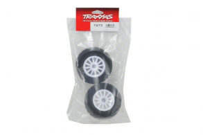 TRAXXAS запчасти Tires & wheels, assembled, glued (White wheels, BFGoodrich Rally, gravel pattern, tires, foam in