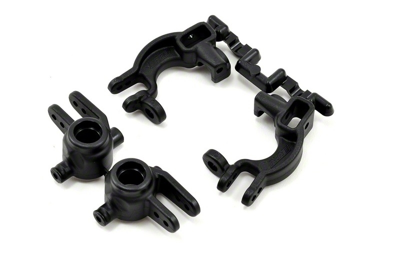 Комплект поворотных кулаков с держателями, Traxxas Slash 4x4, Stampede 4x4, Rally (Черные)