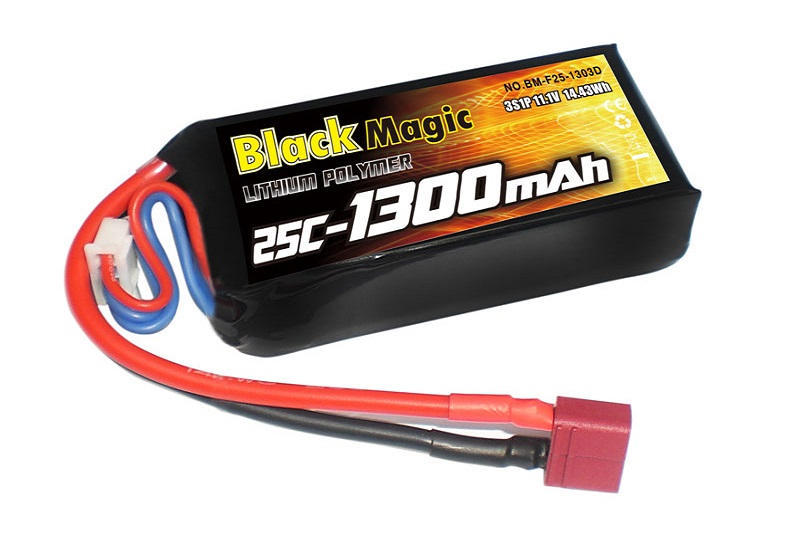 Аккумулятор Black Magic LiPo 11,1В(3S) 1300mAh 25C Soft Case Deans plug
