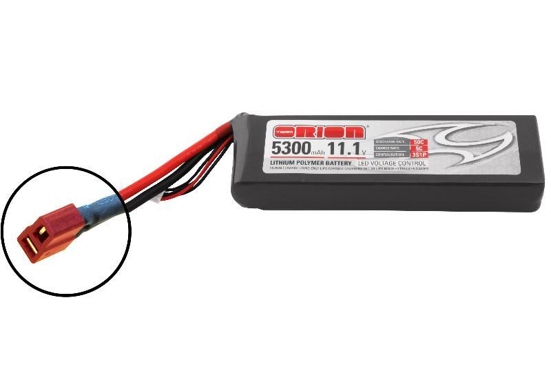 Аккумулятор Team Orion Batteries Li-Po 11,1В(3S) 5300mah 50C SoftCase Deans plug with LED charge status