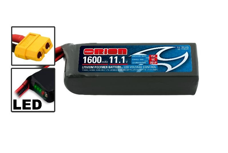 Аккумулятор Team Orion Batteries Li-Po 11,1В(3S) 1600mah 75C SoftCase XT60 Racing Drone Battery