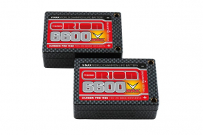 Team Orion Batteries Carbon Pro V-Max LiPo 6600 110C 7.6V 2S Saddle Pack Tubes