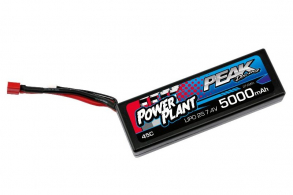 Peak Racing Power Plant Lipo 5000 7.4 V 45C (Black case, Deans Plug) 12AWG