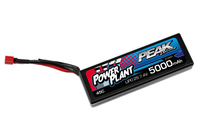 Аккумулятор Peak Racing Power Plant Lipo 5000 7.4 V 45C (Black case, Deans Plug) 12AWG
