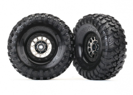 TRAXXAS запчасти Tires and wheels, assembled (Method 105 black chrome beadlock wheels, Canyon Trail 1.9&quot; tires, foam inserts) (1 left, 1 right)