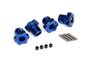 TRAXXAS запчасти Wheel hubs, splined, 17mm (blue-anodized) (4)