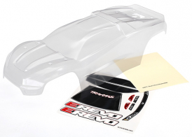TRAXXAS запчасти Body, E-Revo® (clear, requires painting): window, grille, lights decal sheet