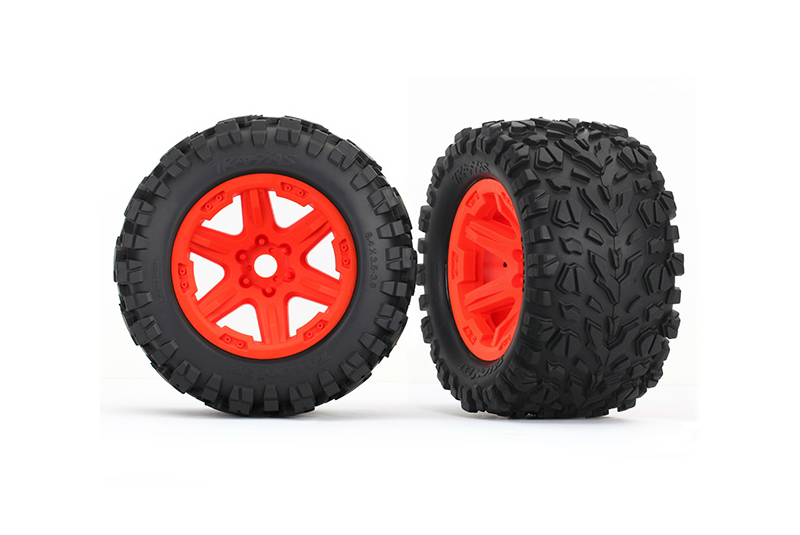 Колеса в сборе TRAXXAS Tires & wheels, assembled, glued E-Revo 2.0