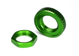TRAXXAS запчасти Servo saver nuts, aluminum, green-anodized (hex (1), serrated (1))