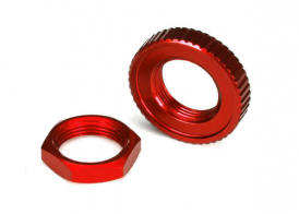 TRAXXAS запчасти Servo saver nuts, aluminum, red-anodized (hex (1), serrated (1))