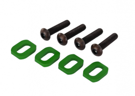 TRAXXAS запчасти Washers, motor mount, aluminum (green-anodized) (4): 4x18mm BCS (4)