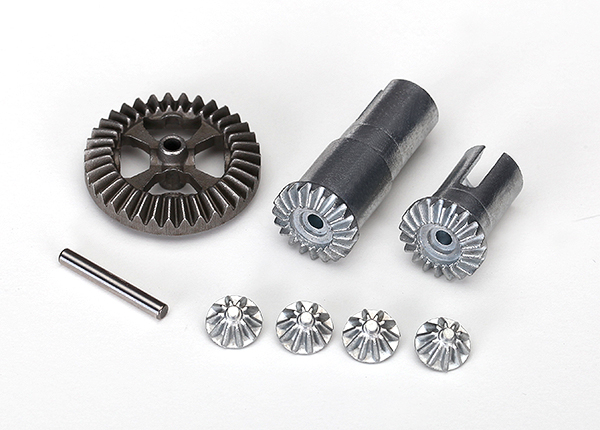 Запчасти для радиоуправляемых моделей Traxxas TRAXXAS Gear set, differential, metal (output gears (2): spider gears (4): ring gear, 35T (1): 2x14.8mm pin