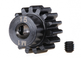 TRAXXAS запчасти Gear, 15-T pinion (machined) (1.0 metric pitch) (fits 5mm shaft): set screw (compatible with steel s