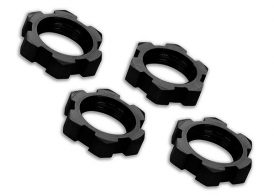 TRAXXAS запчасти Wheel nuts, splined, 17mm, serrated (black-anodized) (4)