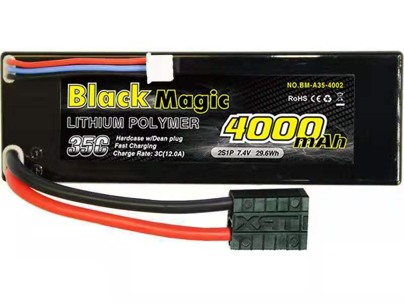 Аккумулятор для радиоуправляемых моделей Black Magic 35C/4000mah/7.4V,2S1P (hardcase w/Traxxas Plug)