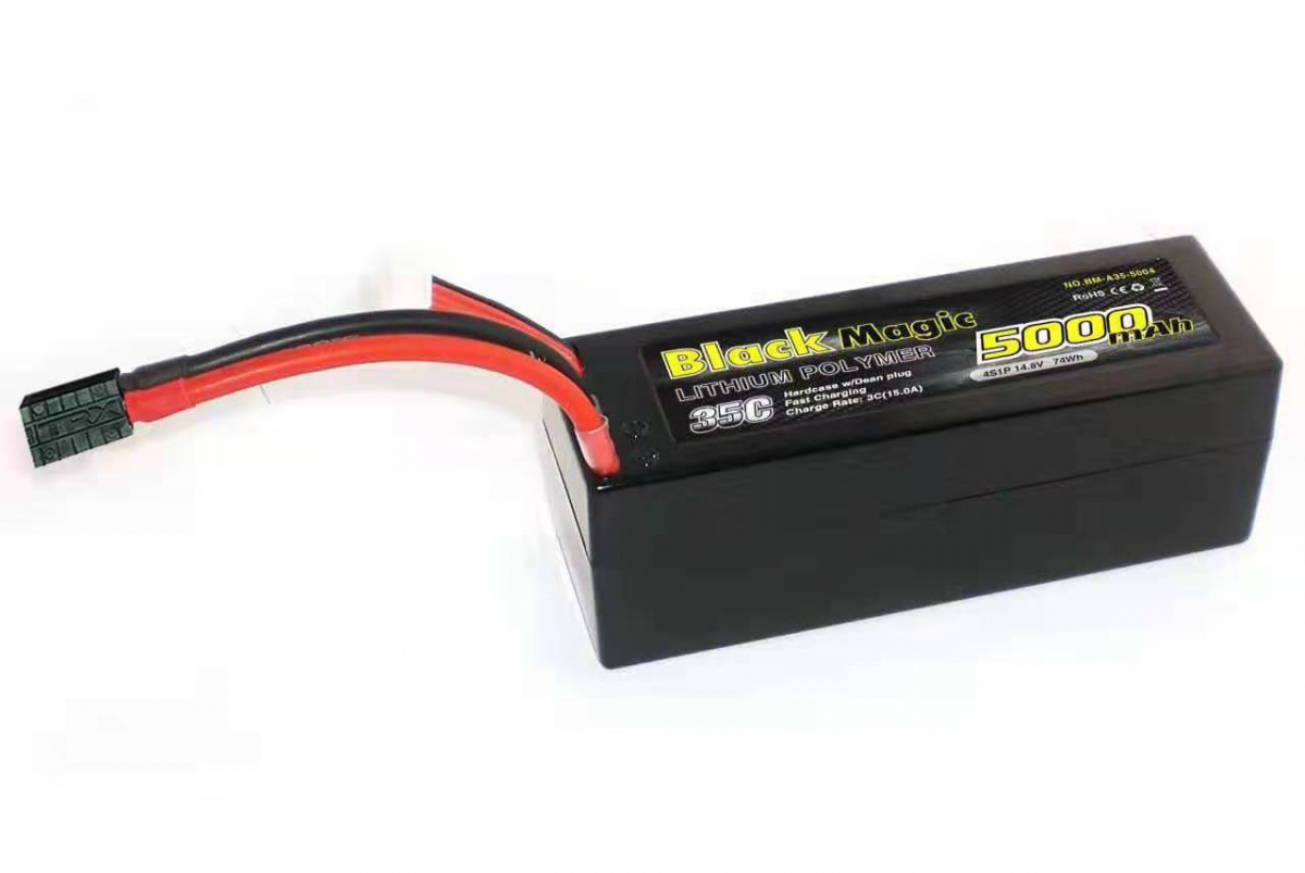 Аккумулятор для радиоуправляемых моделей Black Magic 35C/5000mah/14.8V ,4S1P(hardcase w/Traxxas Plug)