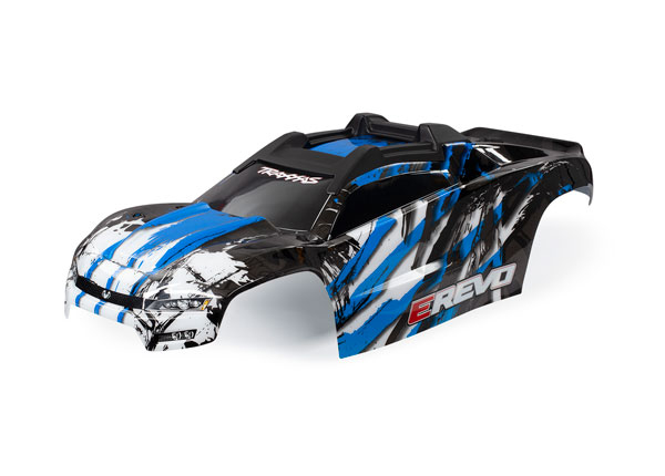 Аксессуары для радиоуправляемых моделей TRAXXAS Body, E-Revo, blue/ window, grille, lights decal sheet (assembled with front & rear body mounts and rear body support for clipless mounting)