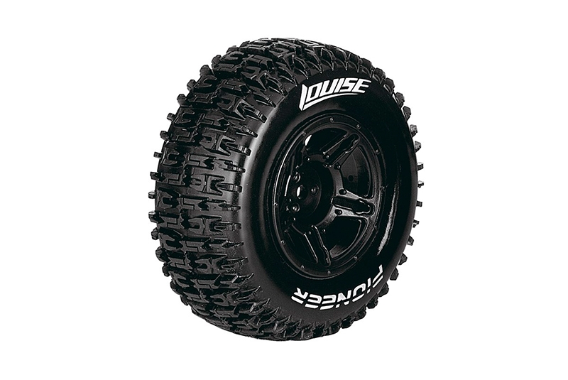 Колеса в сборе SC-PIONEER 1/10 SC TIRE SOFT / BLACK RIM / MOUNTED