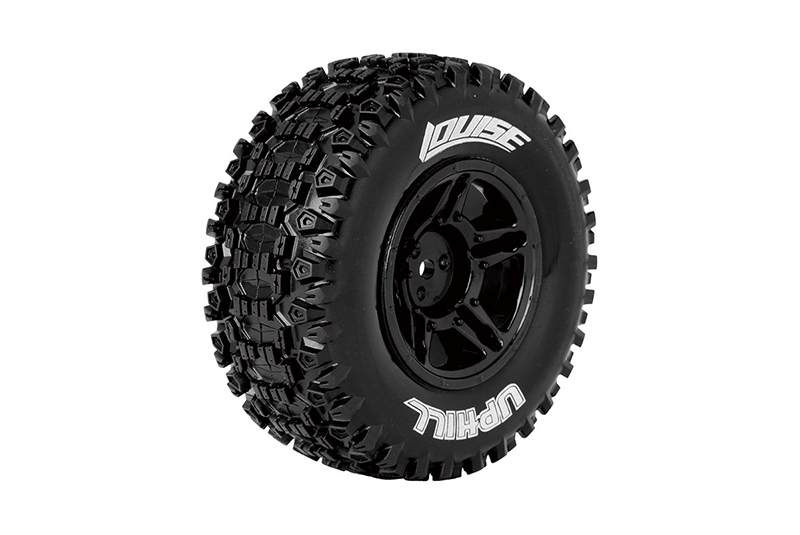 Колеса в сборе SC-UPHILL 1/10 SC TIRE SOFT / BLACK RIM / MOUNTED
