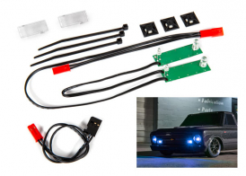 TRAXXAS запчасти LED light set, front, complete (blue) (includes light harness, power harness, zip ties (9))