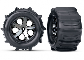 TRAXXAS запчасти T&W PADDLE TIRES/BLK CHRM WHL